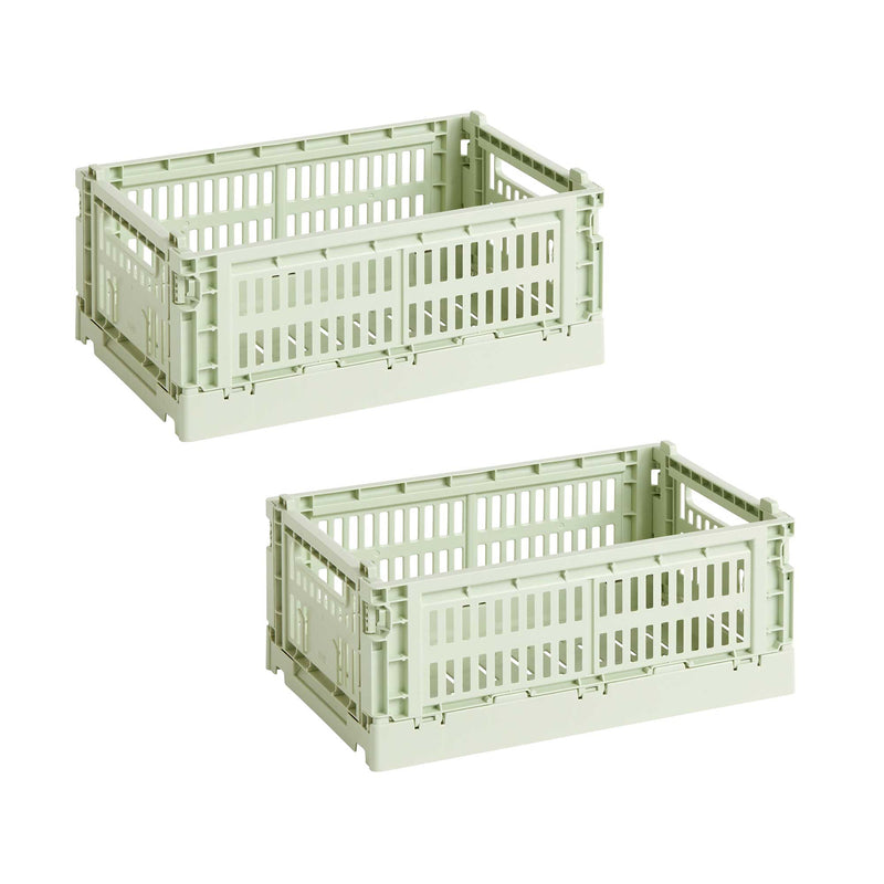 HAY - Colour Crate S Korb-Set recycled | 2er-Set / mint