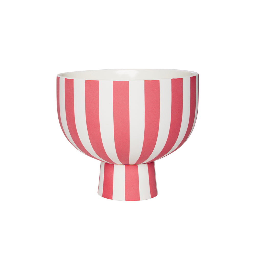 OYOY - Toppu Schale mit Fuß | Ø 15 x H 13 cm / cherry red