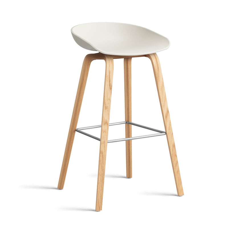 HAY - About A Stool AAS 32 | H 75 cm / melange cream 2.0 / Eiche lackiert / Edelstahl