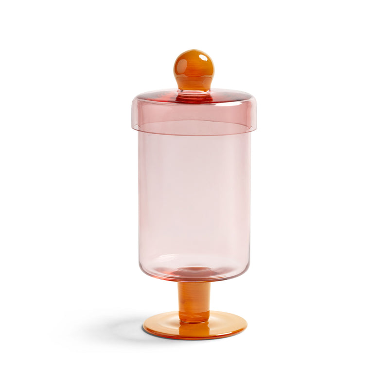 &amp;klevering - Duo Aufbewahrungsglas | Ø 11,5 x 27 cm / rose/orange