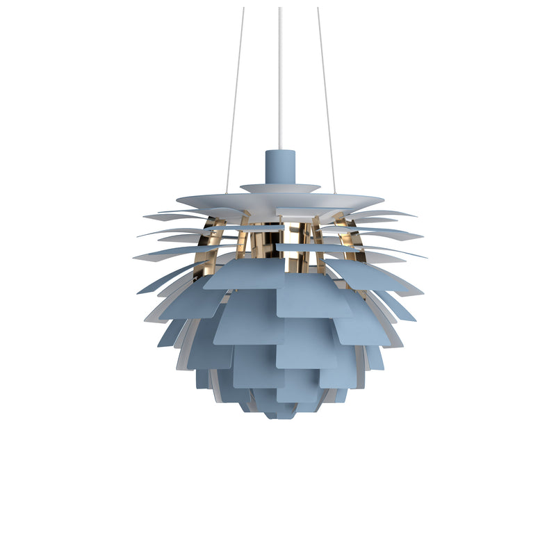 Louis Poulsen - PH Artichoke Pendelleuchte | Ø 48 cm / dusty blue/brass metallised
