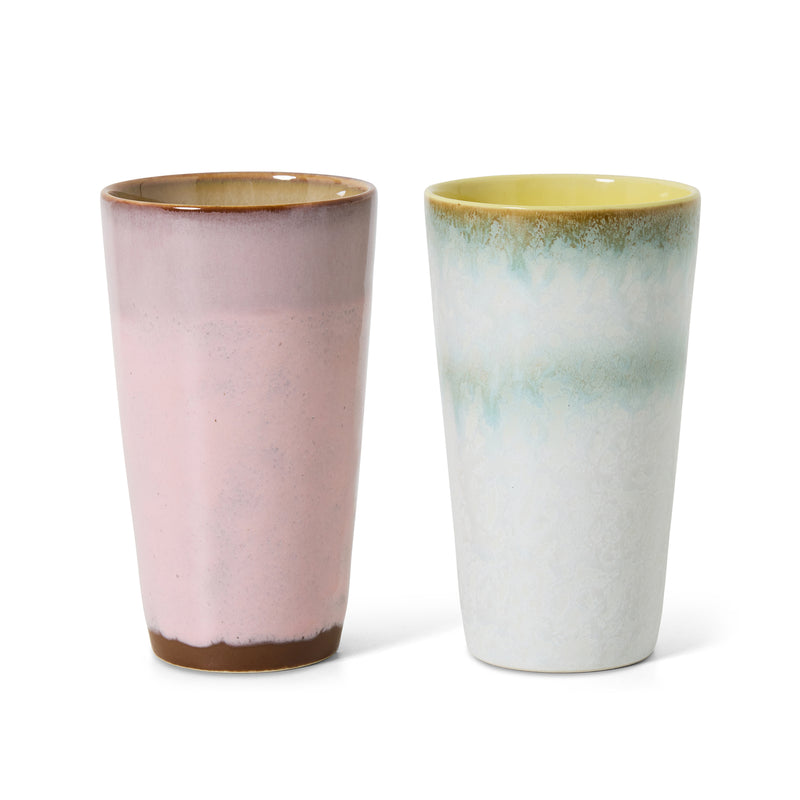 HKliving - 70's Latte Macchiato Becher | 2er-Set / fresco