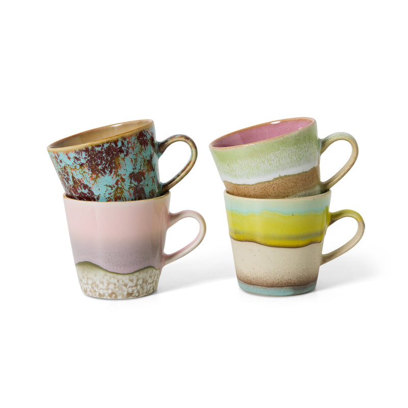 HKliving - 70's Americano Tassen 4er-Set | rococo