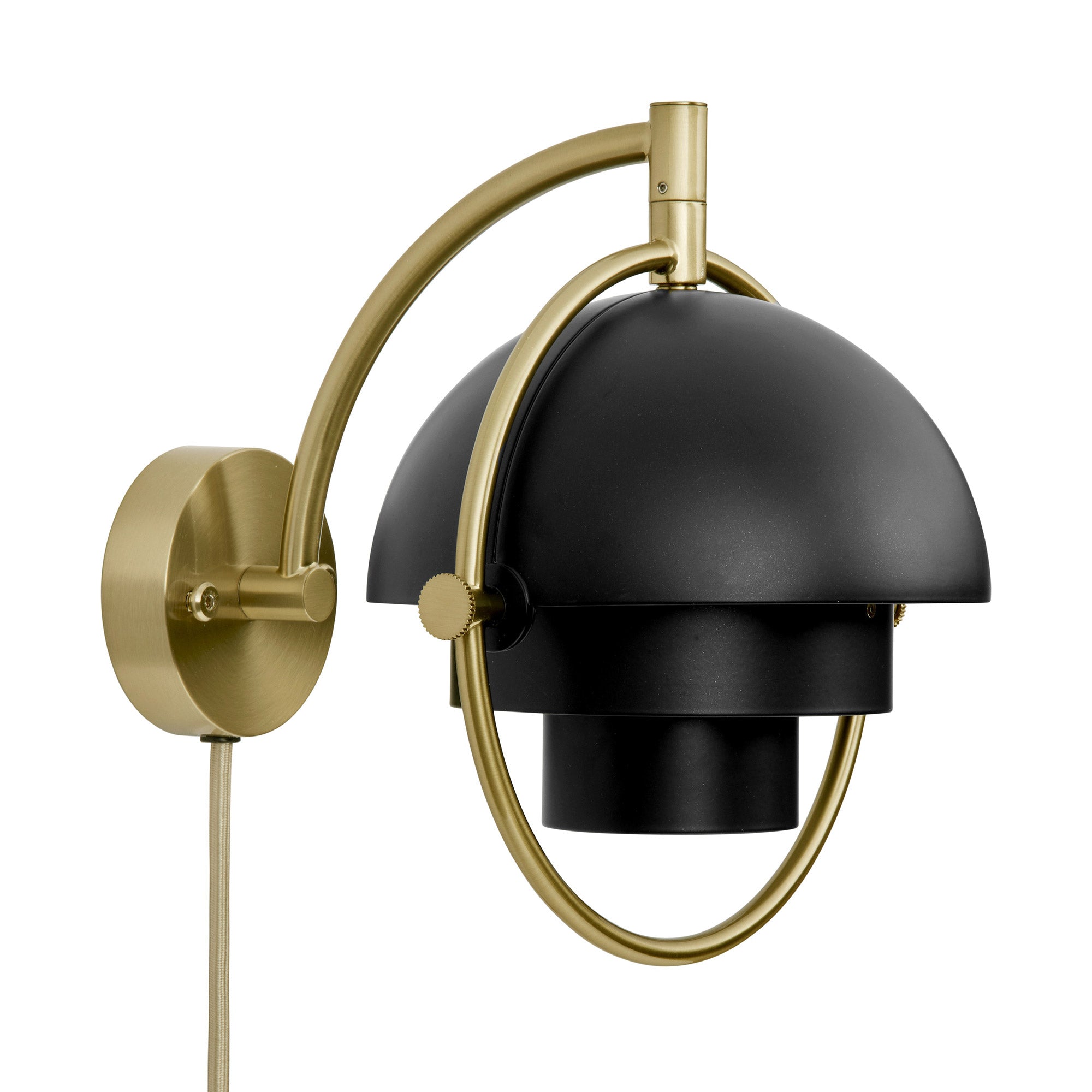 Gubi - Multi-Lite Wandleuchte | black semi matt/messing