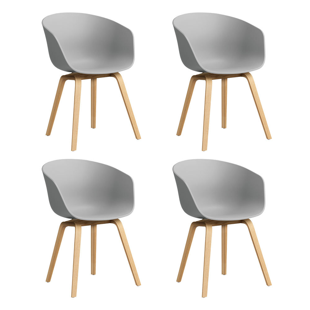 HAY - About A Chair AAC 22 Set | 4er Set / concrete grey 2.0 / Eiche lackiert