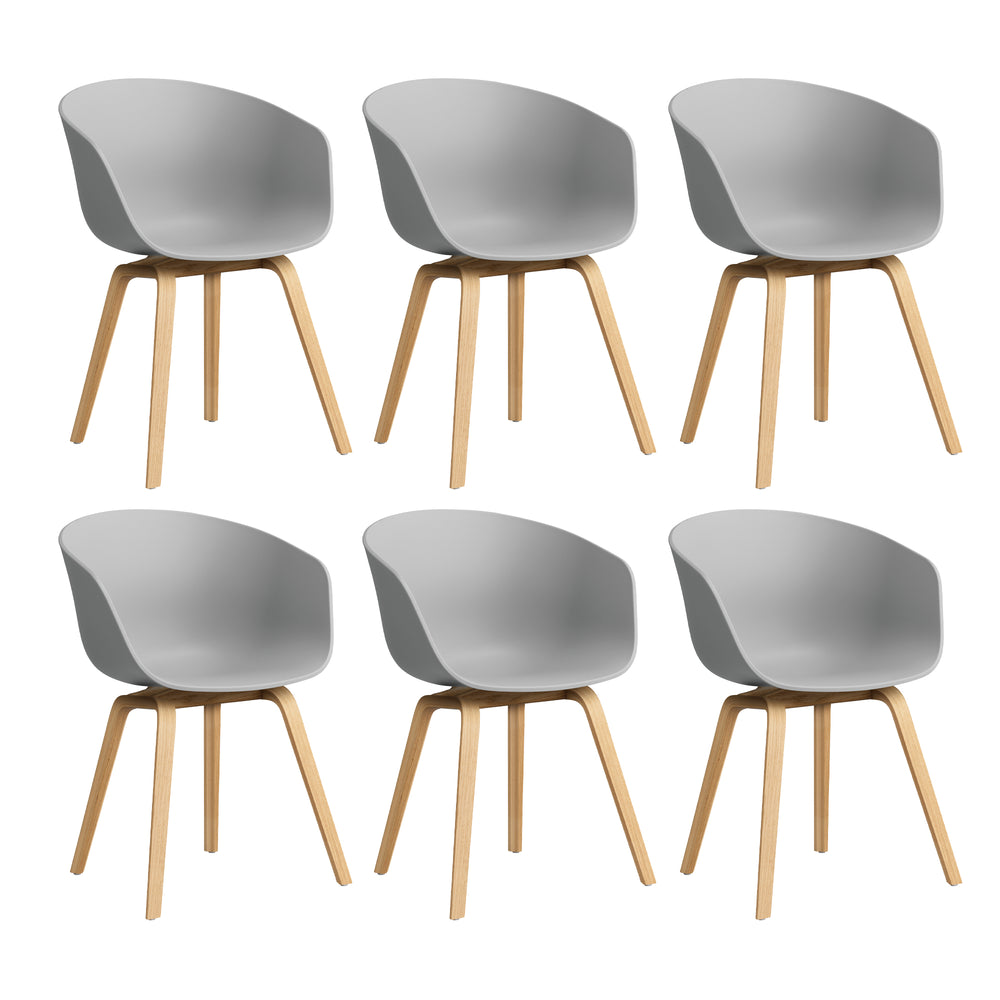 HAY - About A Chair AAC 22 Set | 6er Set / concrete grey 2.0 / Eiche lackiert
