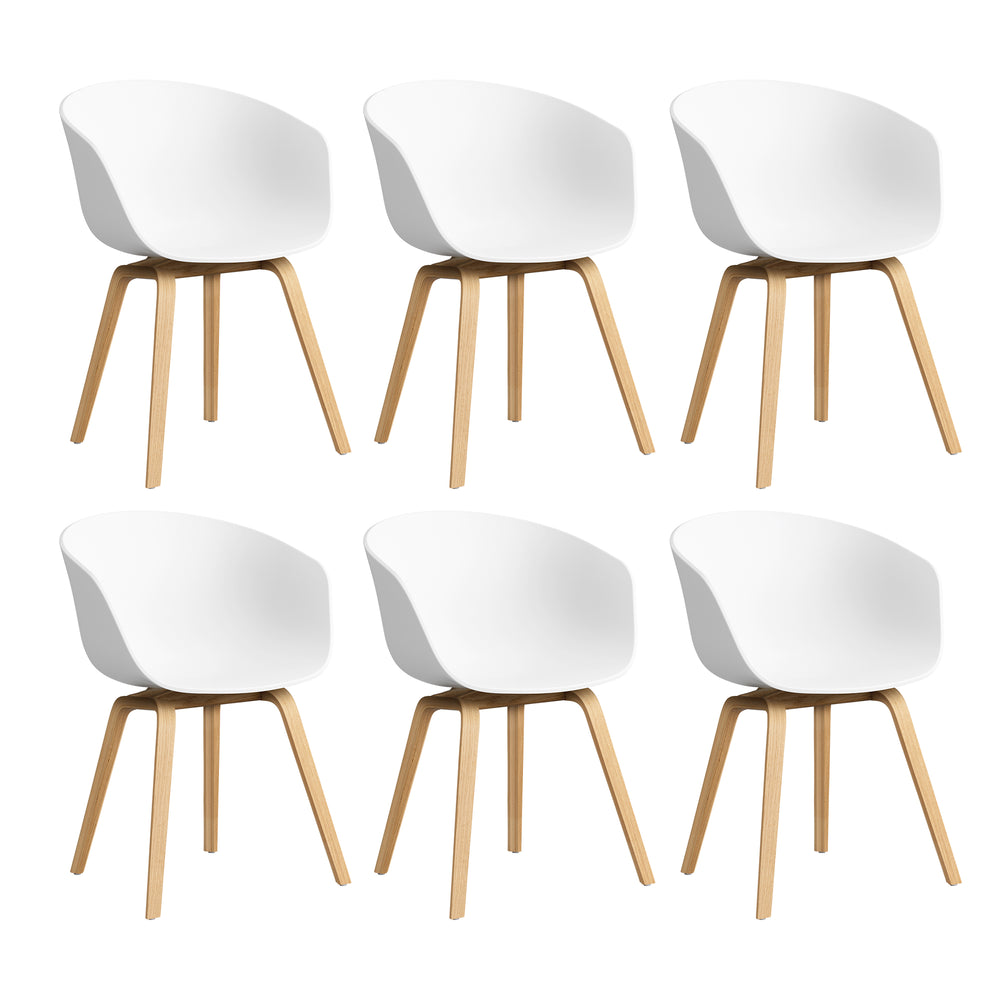 HAY - About A Chair AAC 22 Set | 6er Set / white 2.0 / Eiche lackiert