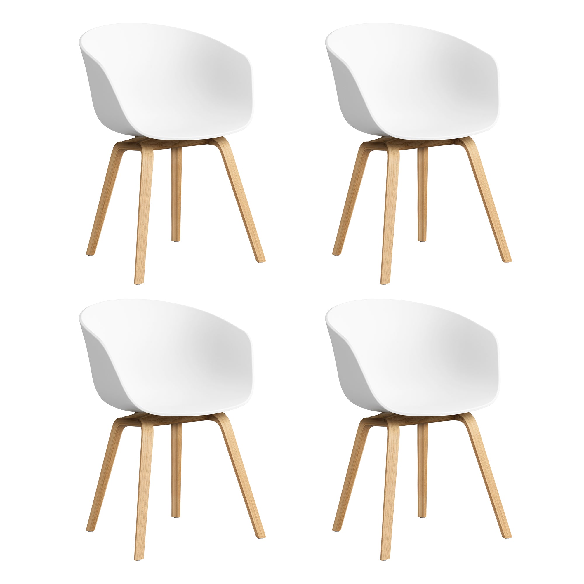 HAY - About A Chair AAC 22 Set | 4er Set / white 2.0 / Eiche lackiert