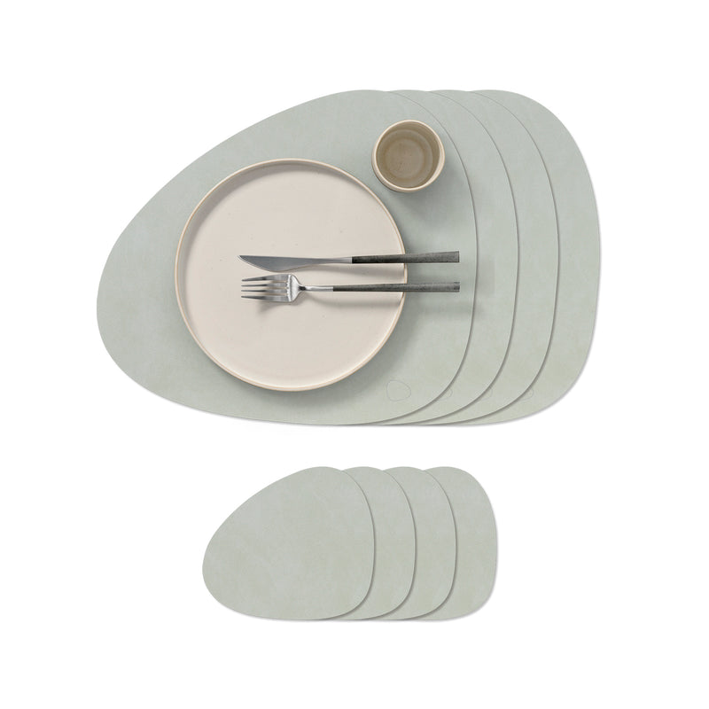 Lind DNA - Tischset Curve Geschenkset | 4 Tischsets + 4 Glasuntersetzer / Nupo metallic