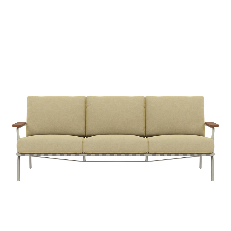 Muuto - Settle Outdoor 3-Sitzer Sofa | beige/grau (Stoff Delta 25)