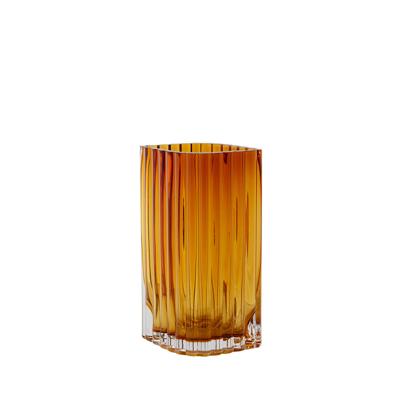 AYTM - Folium Vase | L 12,6 cm, H 20 cm / amber