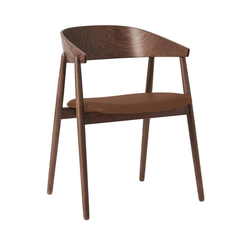 Andersen Furniture - AC2 Stuhl gepolstert | Buche geräuchert  / PU-Leder braun