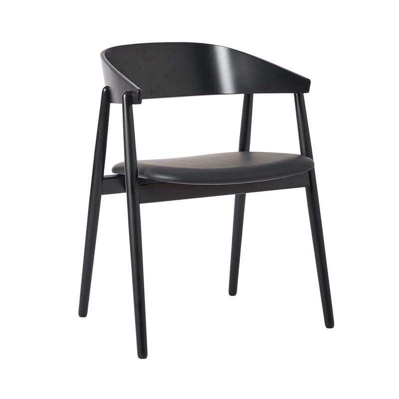 Andersen Furniture - AC2 Stuhl gepolstert | Buche schwarz lackiert / PU-Leder schwarz