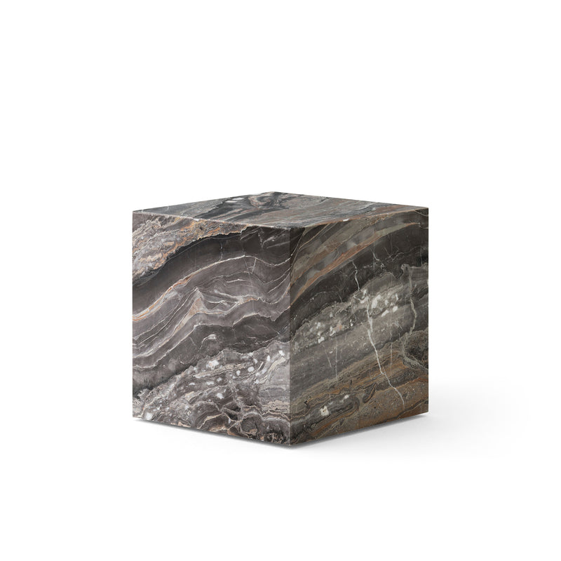 Audo - Plinth Beistelltisch | cubic / Grey Galaxy Marmor