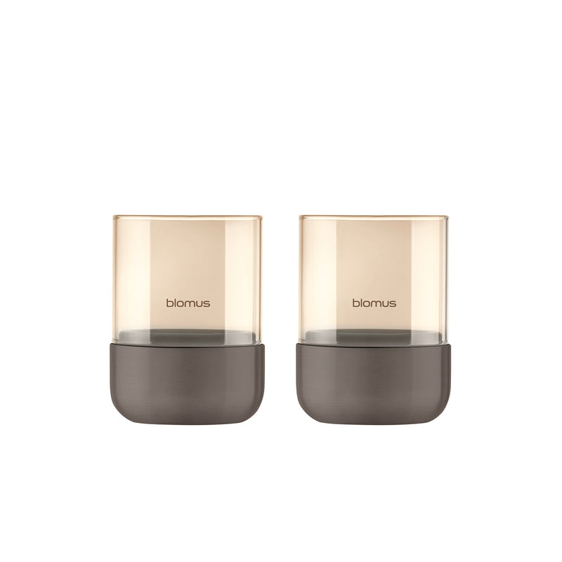 Blomus - Calma Windlicht | 2er-Set / Ø 7 cm / burned metal