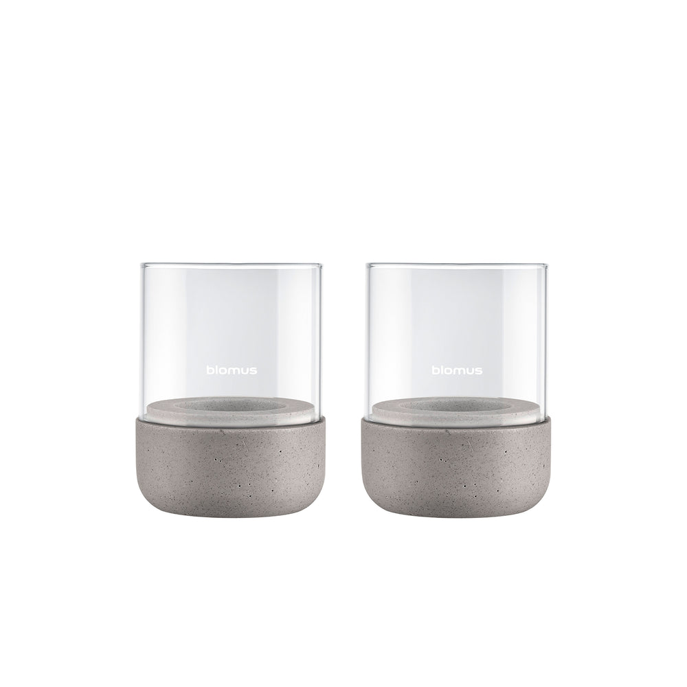 Blomus - Calma Windlicht | 2er-Set / Ø 7 cm / klar/satellit