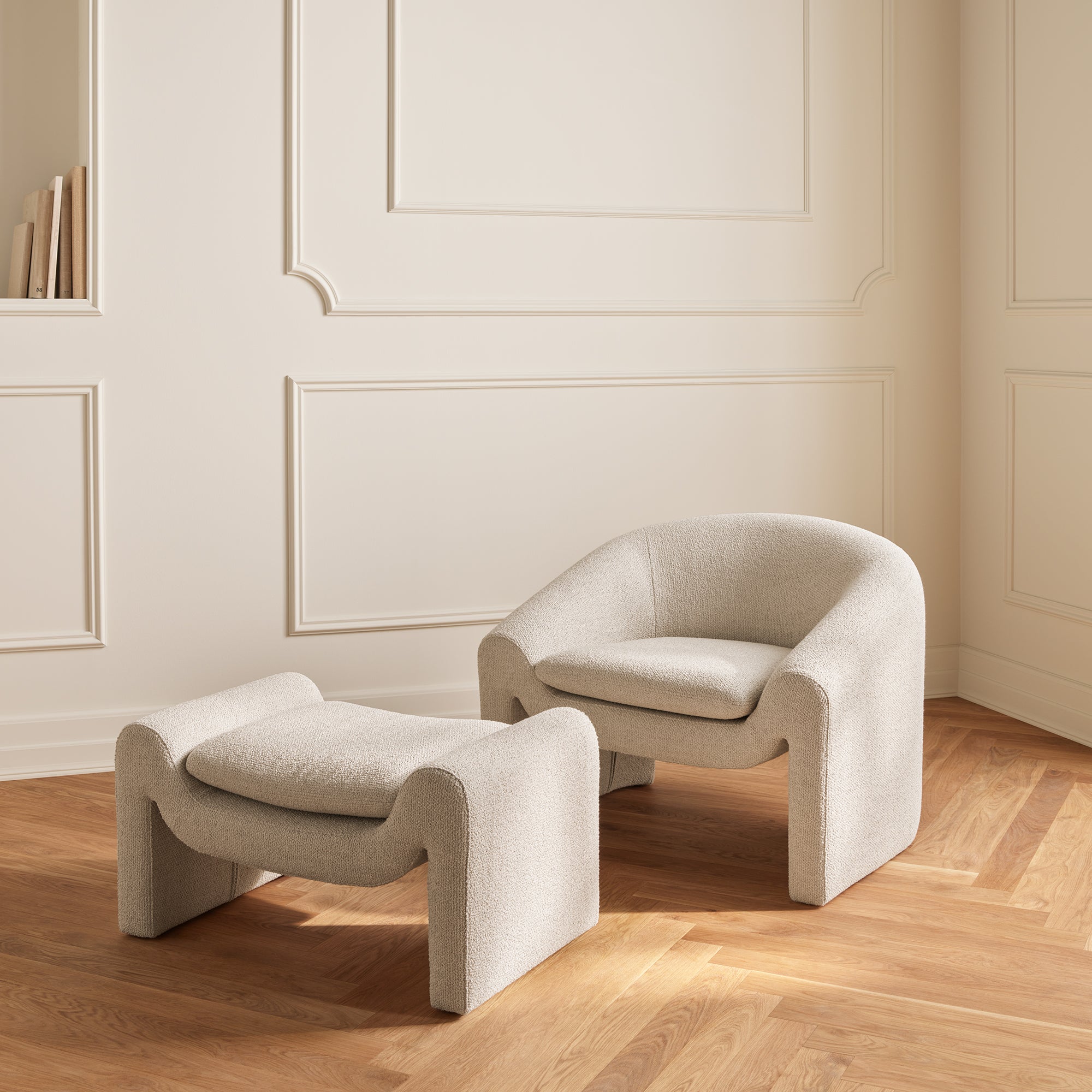 Bolia - Mielo Fußhocker | Linea sand, Nantes hellgrau, Nantes sand, Paza beige, Paza sand