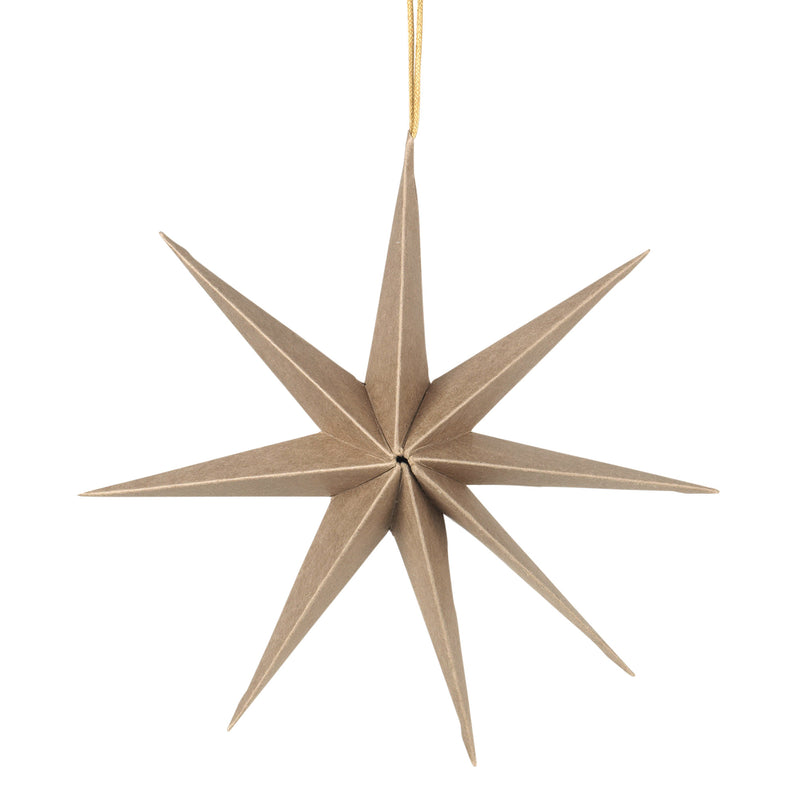 Broste Copenhagen - Christmas Star Deko-Anhänger | Ø 50 cm / natur braun