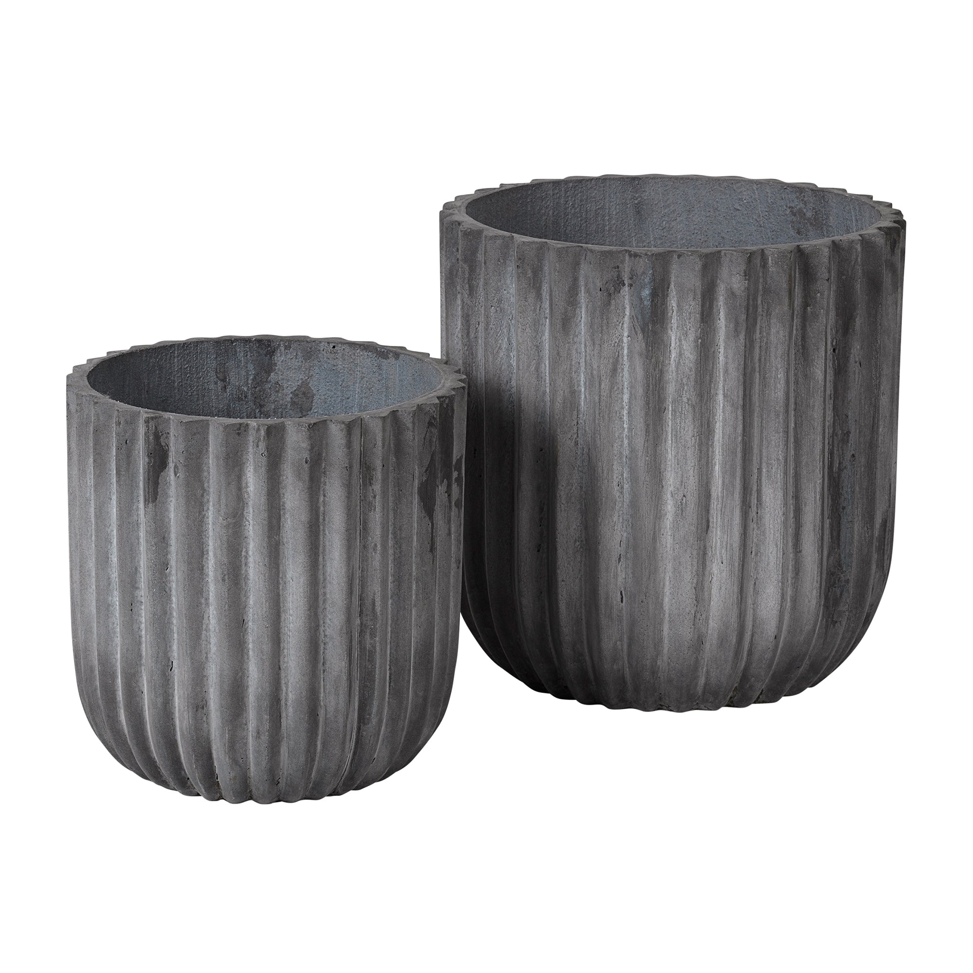 Broste Copenhagen - Fiber Pflanztopf | 2er-Set / charcoal