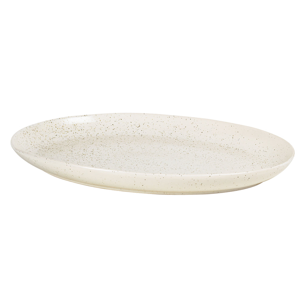 Broste Copenhagen - Nordic Vanilla Servierplatte | oval / 35,5 x 26,5 cm