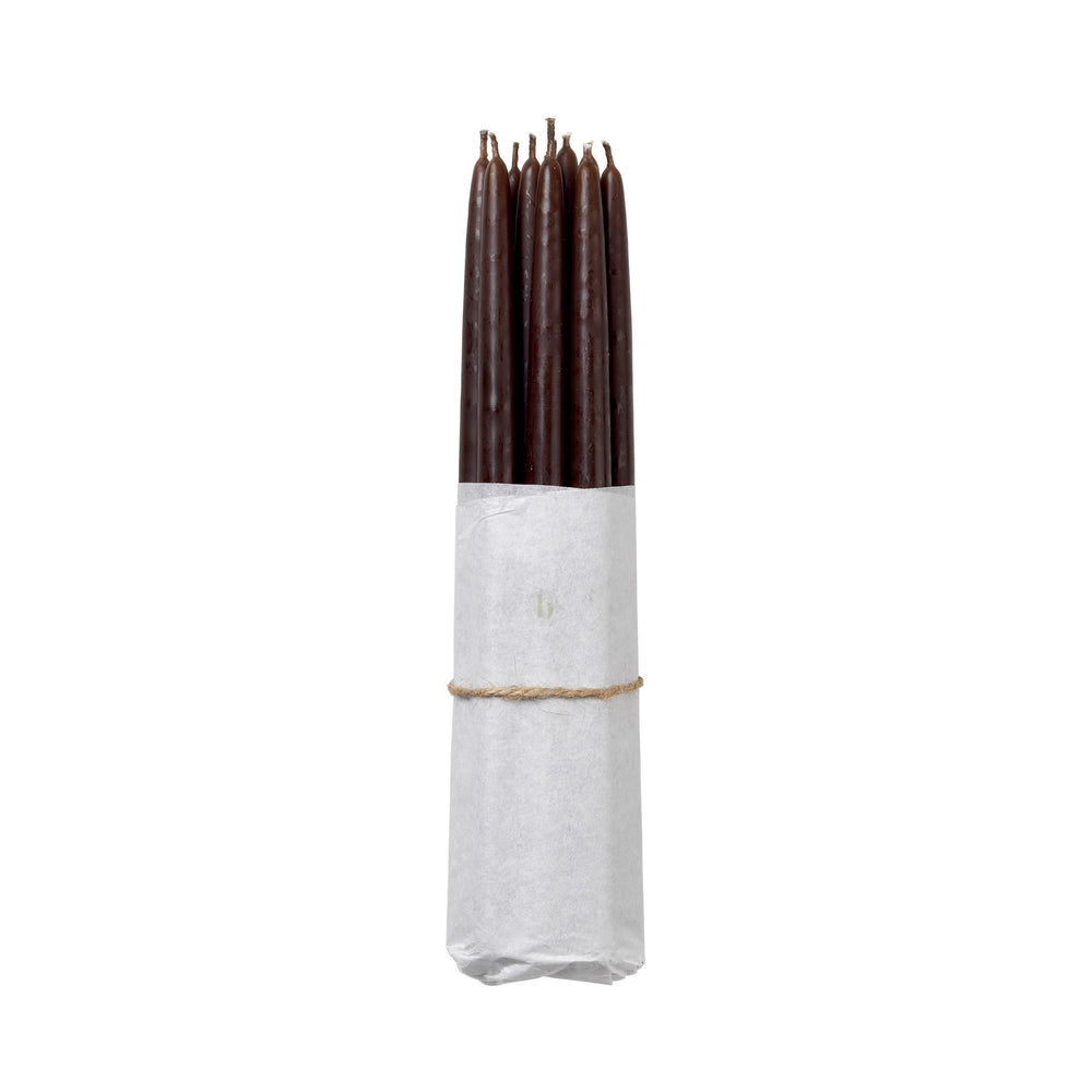 Broste Copenhagen - Tapers getauchte Spitzkerze | dark brown