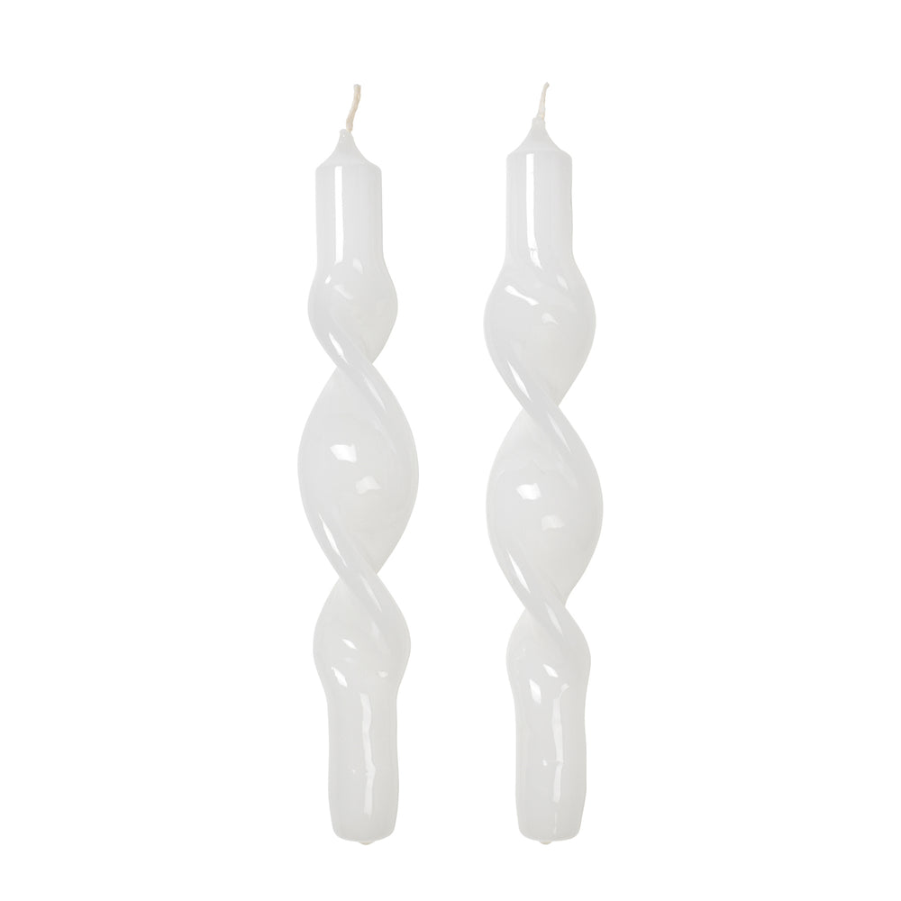 Broste Copenhagen - Twist Glossy Kerzen | pure weiß