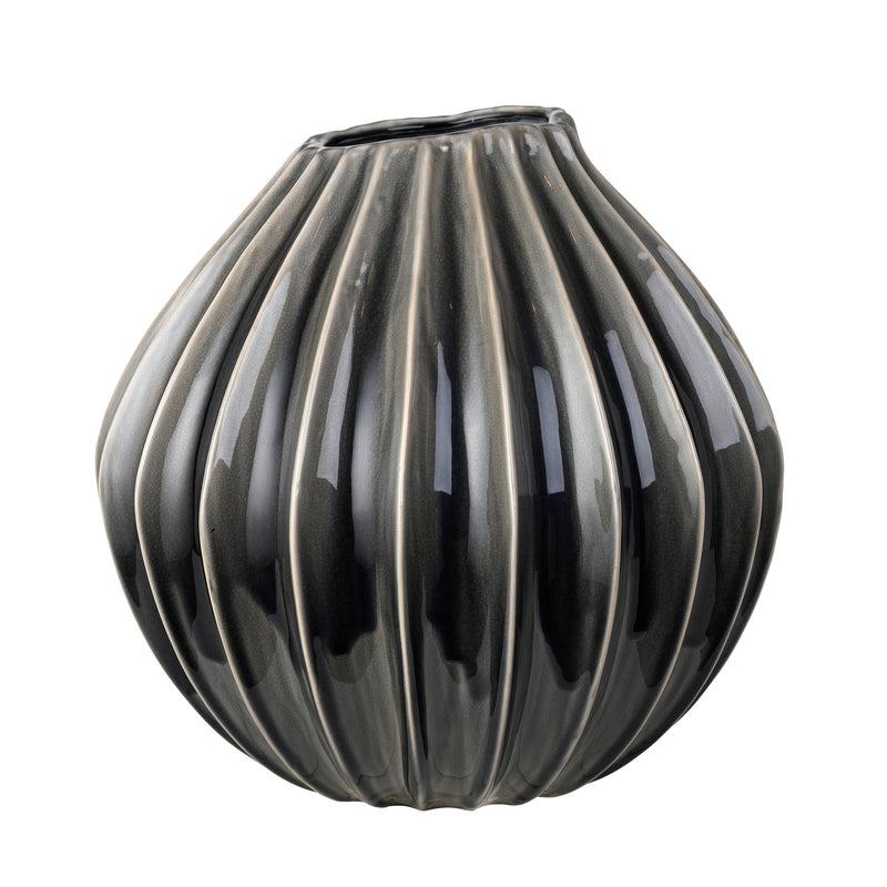 Broste Copenhagen - Wide Vase | Ø 40 x H 40 cm / smoked pearl