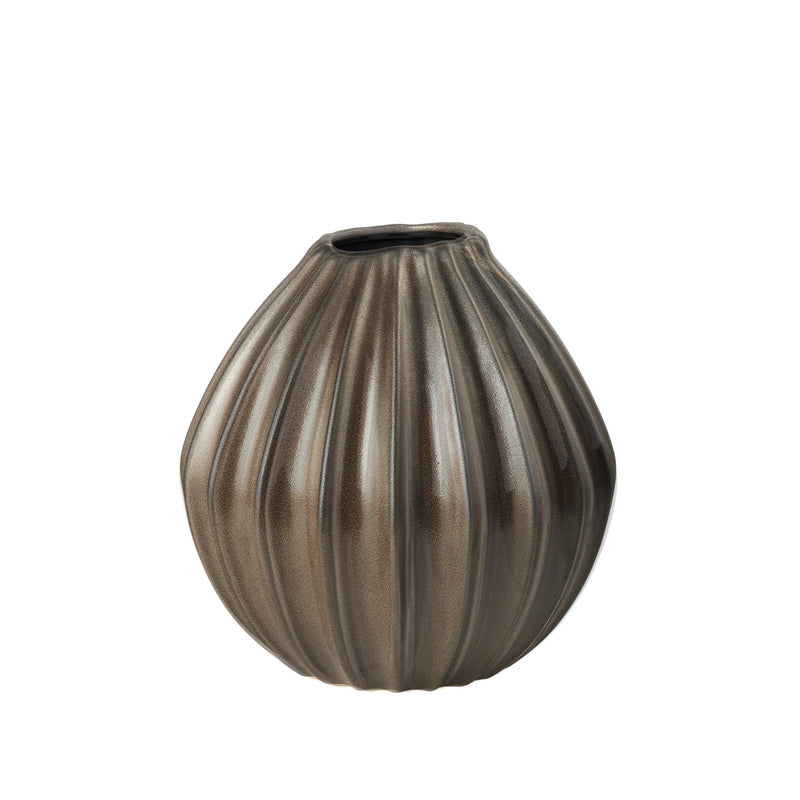 Broste Copenhagen - Wide Vase | Ø 30 x H 30 cm / antique brown