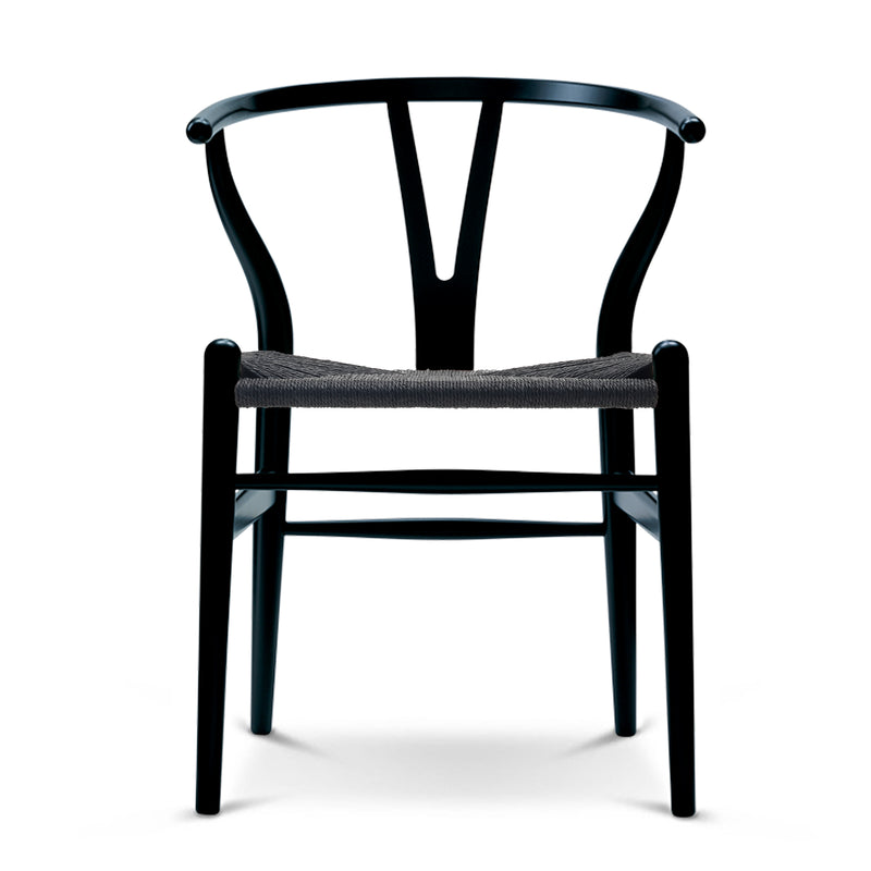 Carl Hansen - CH24 Wishbone Chair, schwarzes Geflecht | Buche schwarz