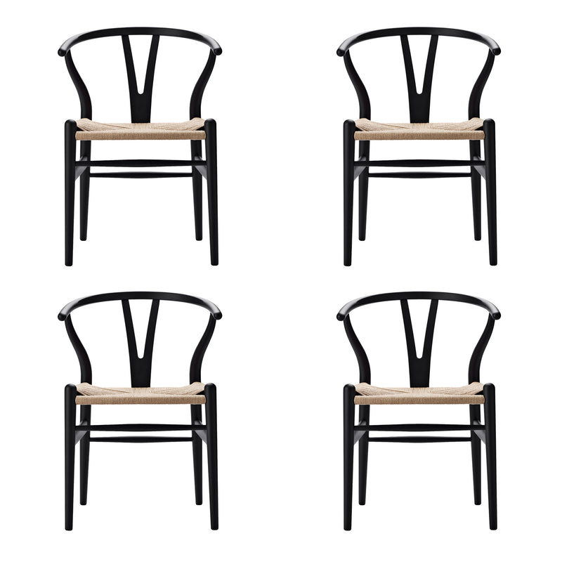 Carl Hansen - CH24 Wishbone Chair Set | 4er-Set / Buche soft black