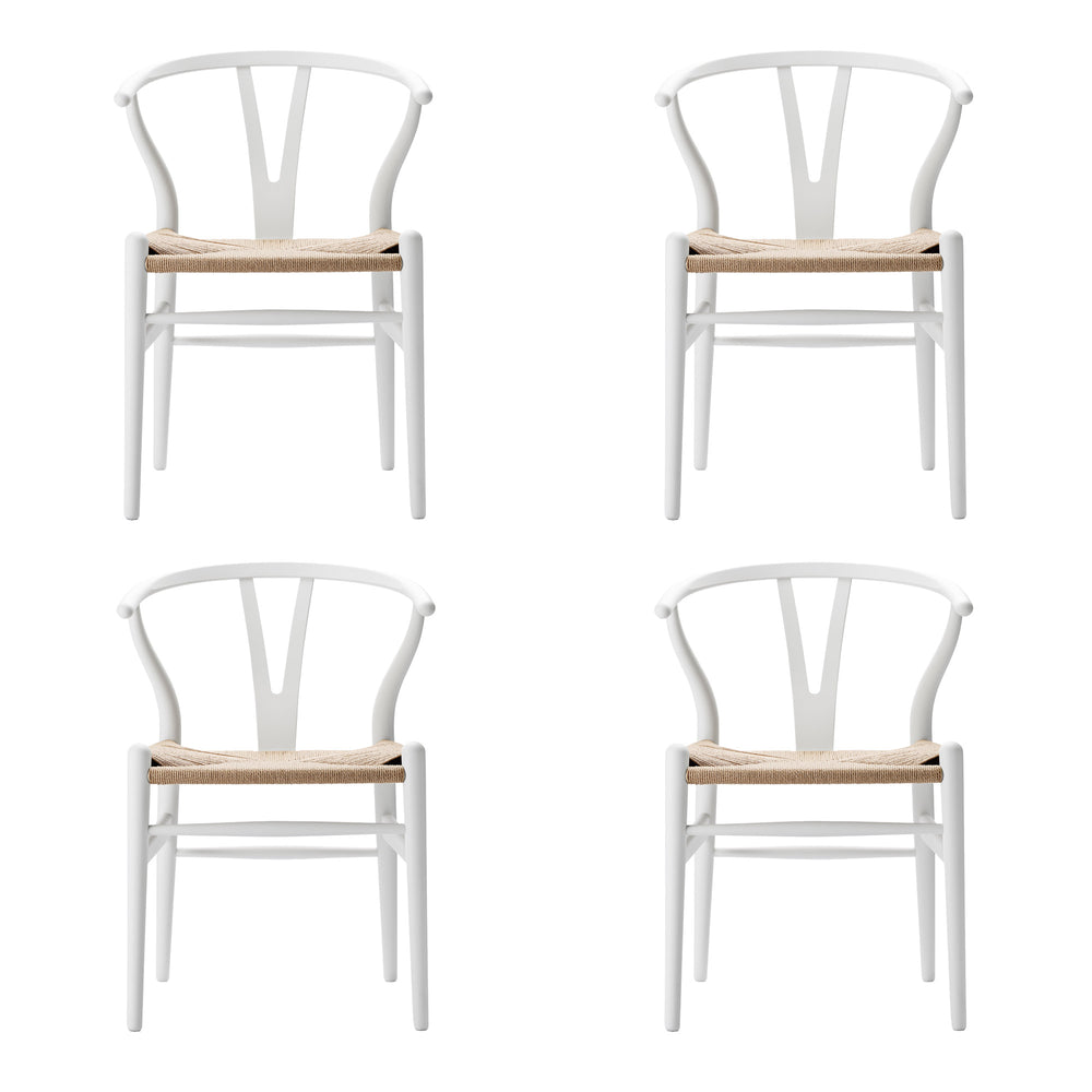 Carl Hansen - CH24 Wishbone Chair Set | 4er-Set / Buche soft white