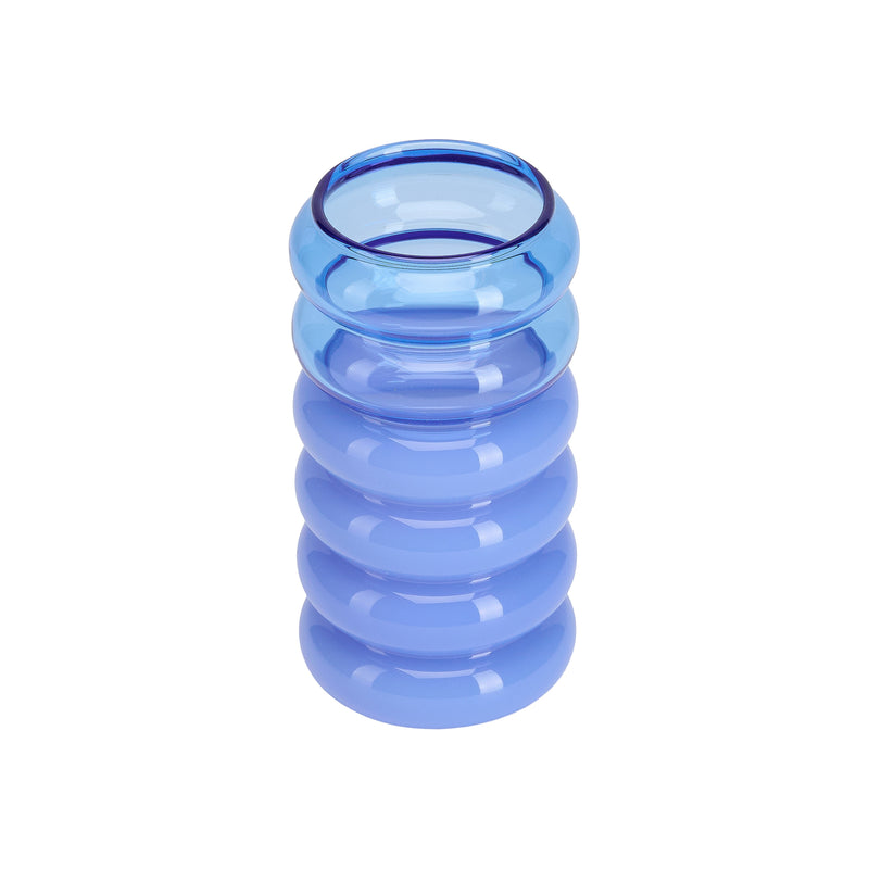 Design Letters - Bubble - 2 in 1 Vase &amp; Kerzenhalter | blue/milky blue