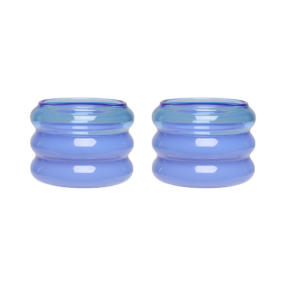 Design Letters - Bubble Teelichhalter | blue/milky blue