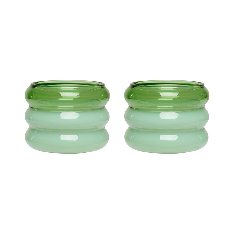 Design Letters - Bubble Teelichhalter | grün/milky green