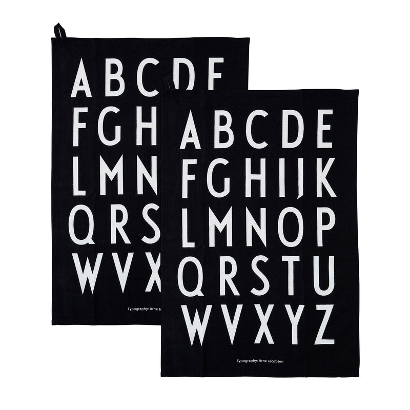 Design Letters - ABC Classic Geschirrtuch-Set | schwarz