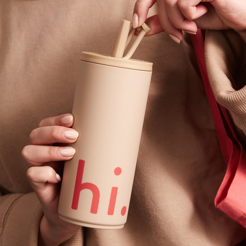 Design Letters - Hi Travel Trinkhalm-Becher