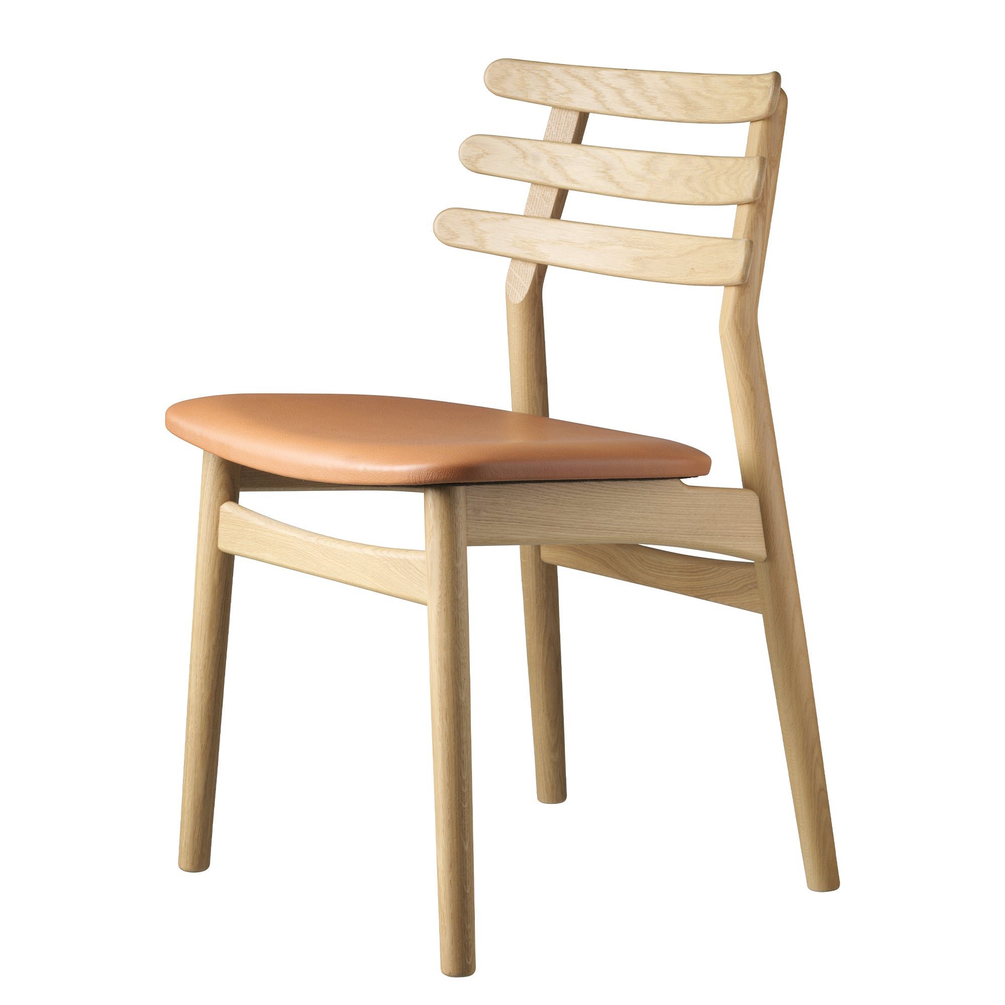 FDB Møbler - J48 Stuhl | Leder cognac / Eiche natur lackiert 