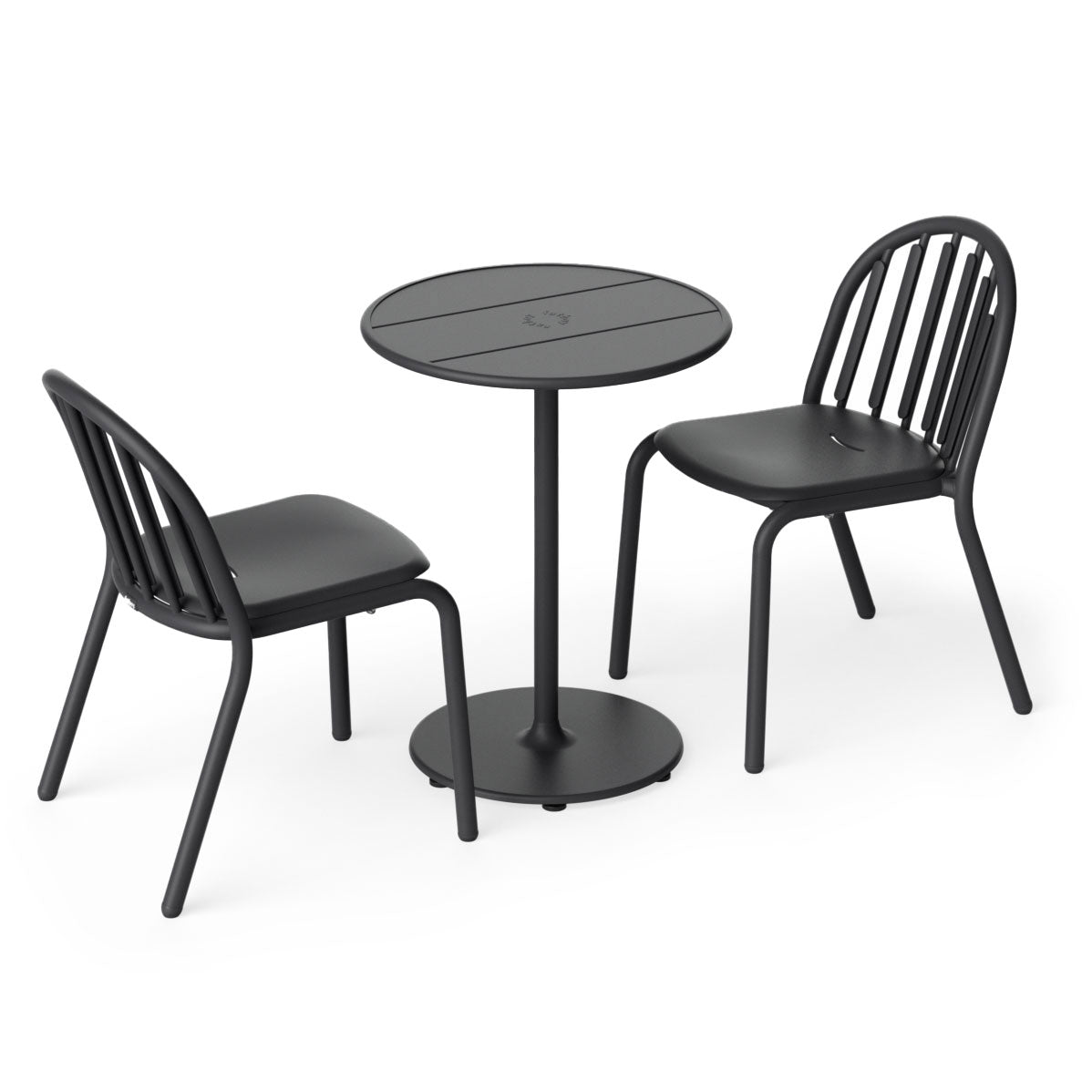 Fatboy - Fred's Outdoor Tisch Ø 60 cm + Stuhl (2er Set) | anthrazit