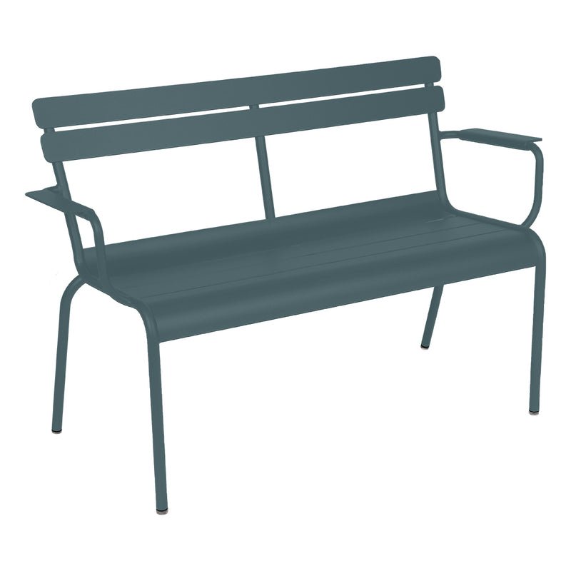 Fermob - Luxembourg Gartenbank mit Armlehne | gewittergrau