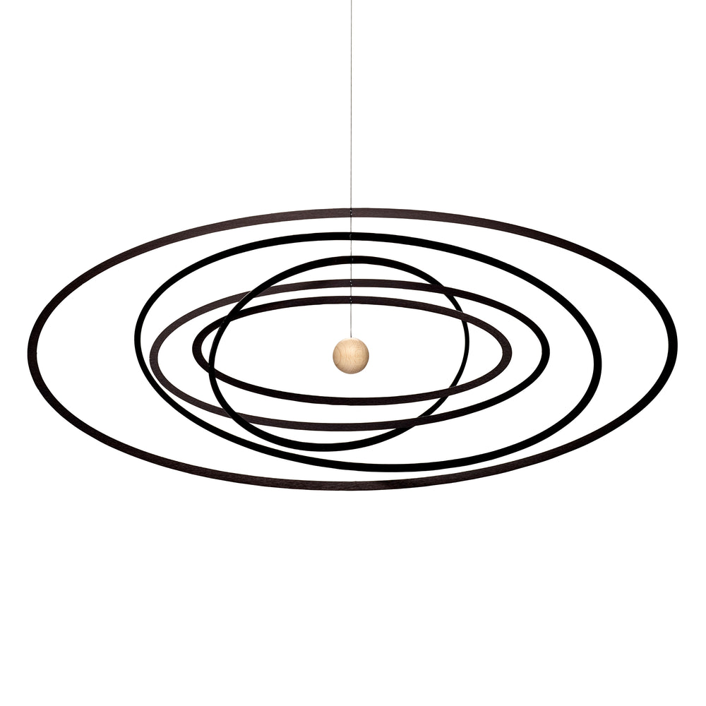 Flensted Mobiles - Science Fiction Mobile | Ellipse Horizontal / schwarz/natur