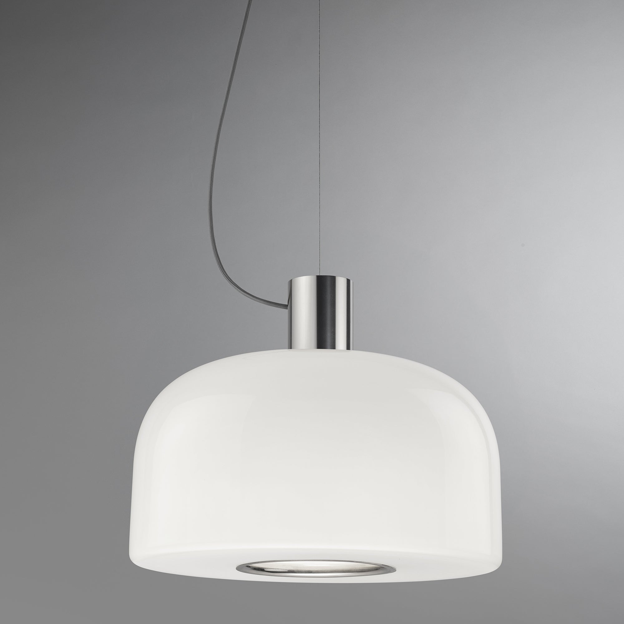 Flos - Bellhop Glass Pendelleuchte | Ø 45 cm / silber