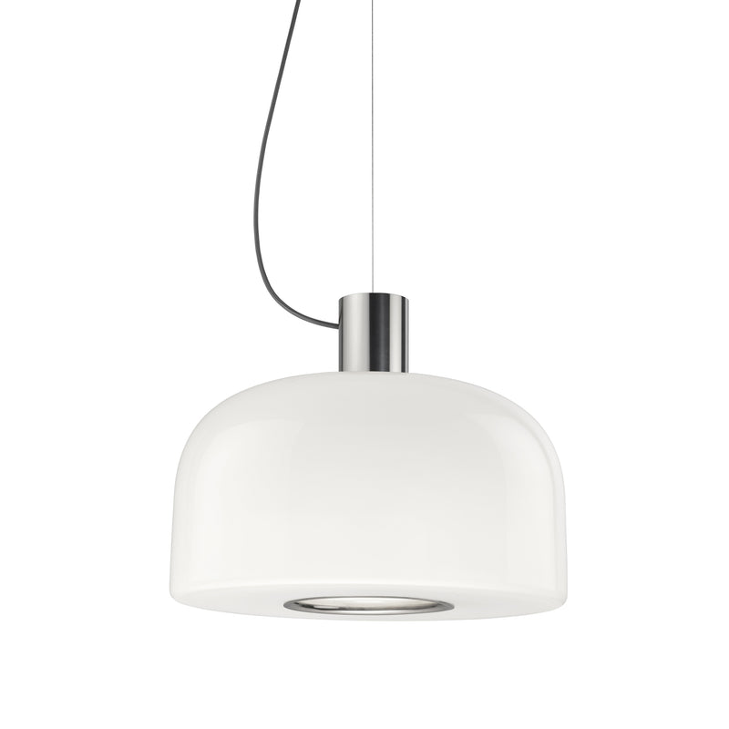 Flos - Bellhop Glass Pendelleuchte | Ø 45 cm / silber