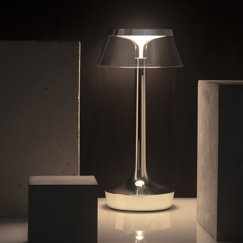Flos - Bon jour Unplugged LED Akku-Tischleuchte Color Tune | chrome