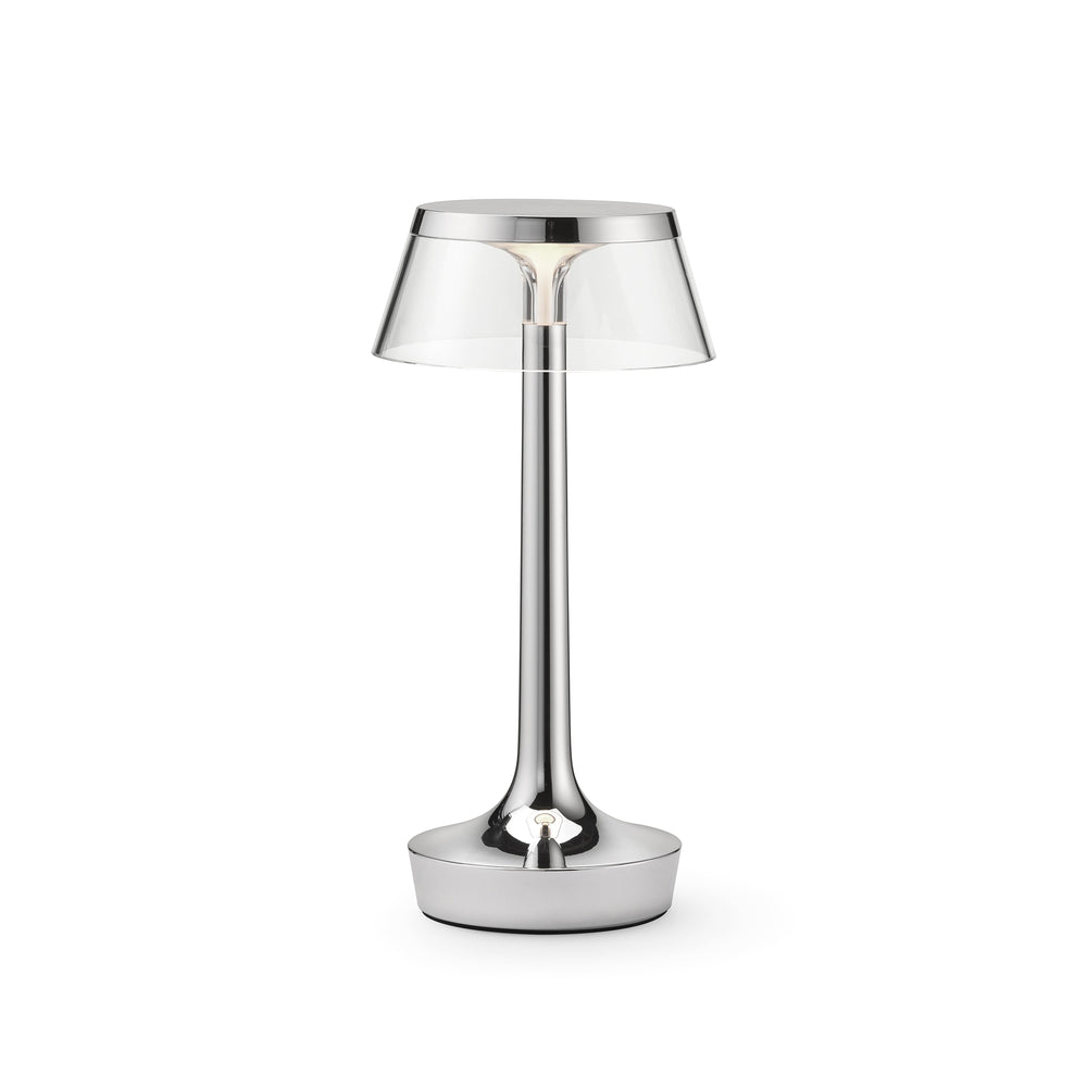 Flos - Bon jour Unplugged LED Akku-Tischleuchte Color Tune | chrome