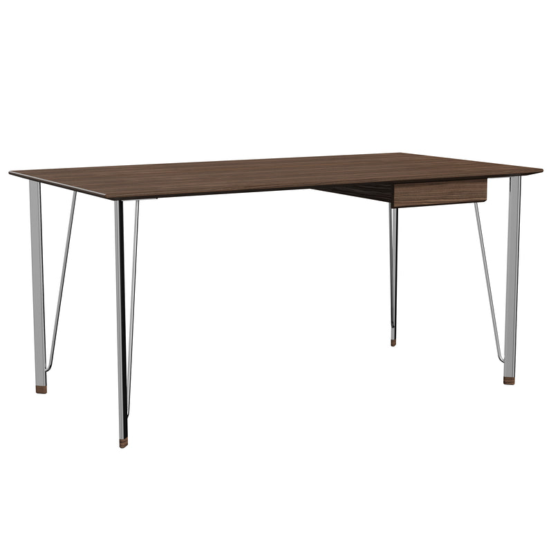 Fritz Hansen - FH3605 Schreibtisch | inkl. Schublade / Walnuss lackiert / Chrom