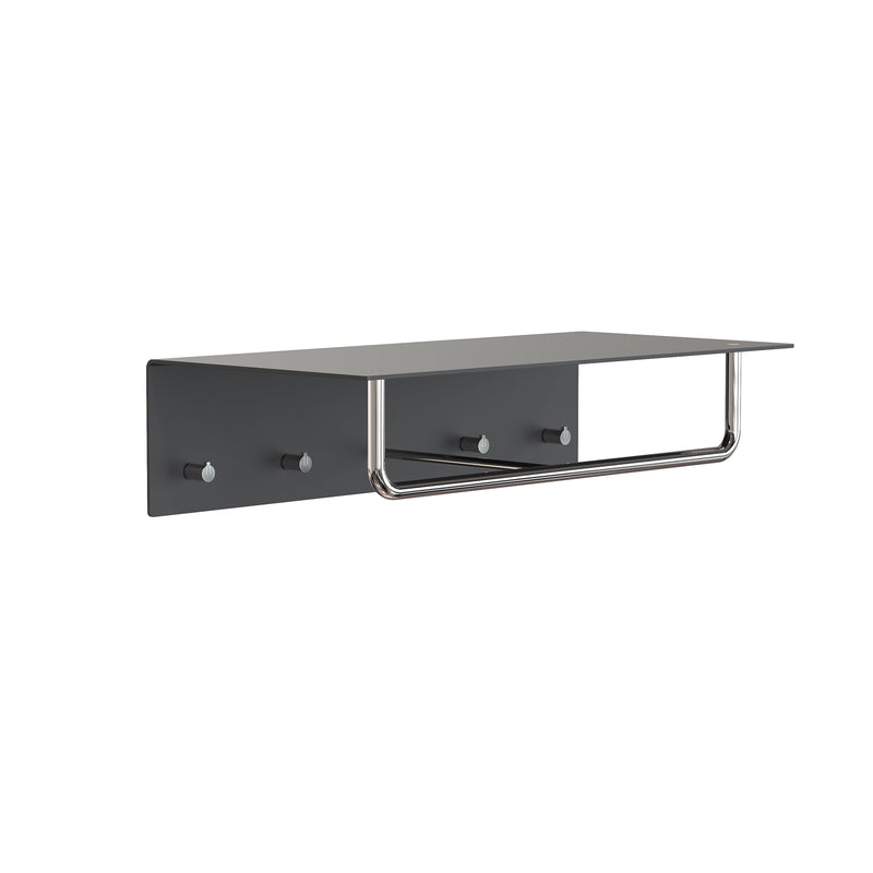 Frost - Unu Wandgarderobe mit Haken und Stange | 600 mm / schwarz