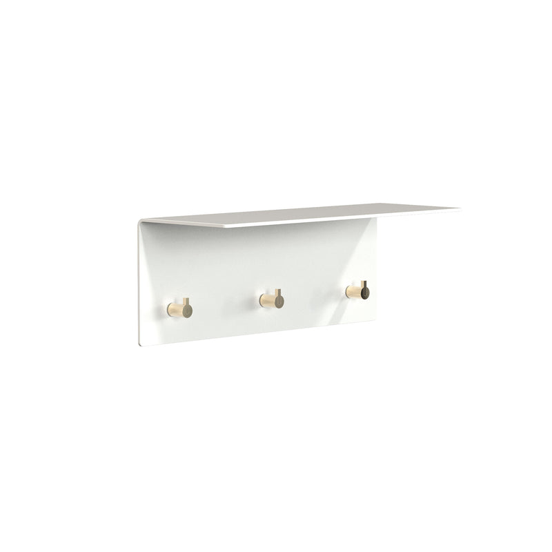 Frost - Unu Wandgarderobe | 40 x 15 x 15 cm / weiß matt/gold poliert