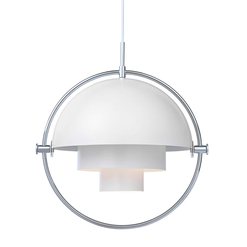 Gubi - Multi-Lite Pendelleuchte | Ø 36 cm / Chrom / weiß