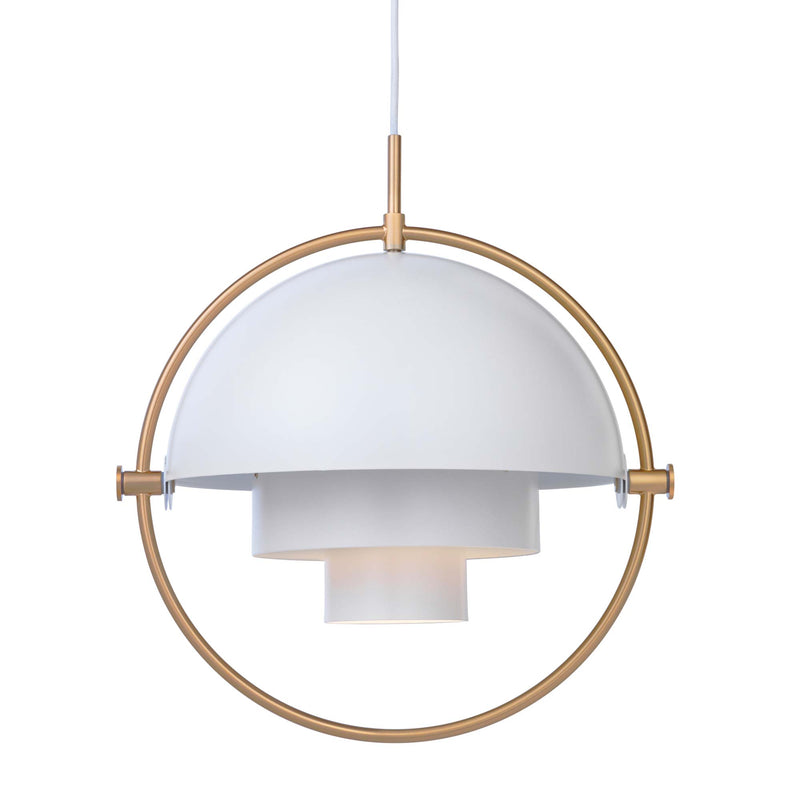 Gubi - Multi-Lite Pendelleuchte | Ø 36 cm / Messing / weiß