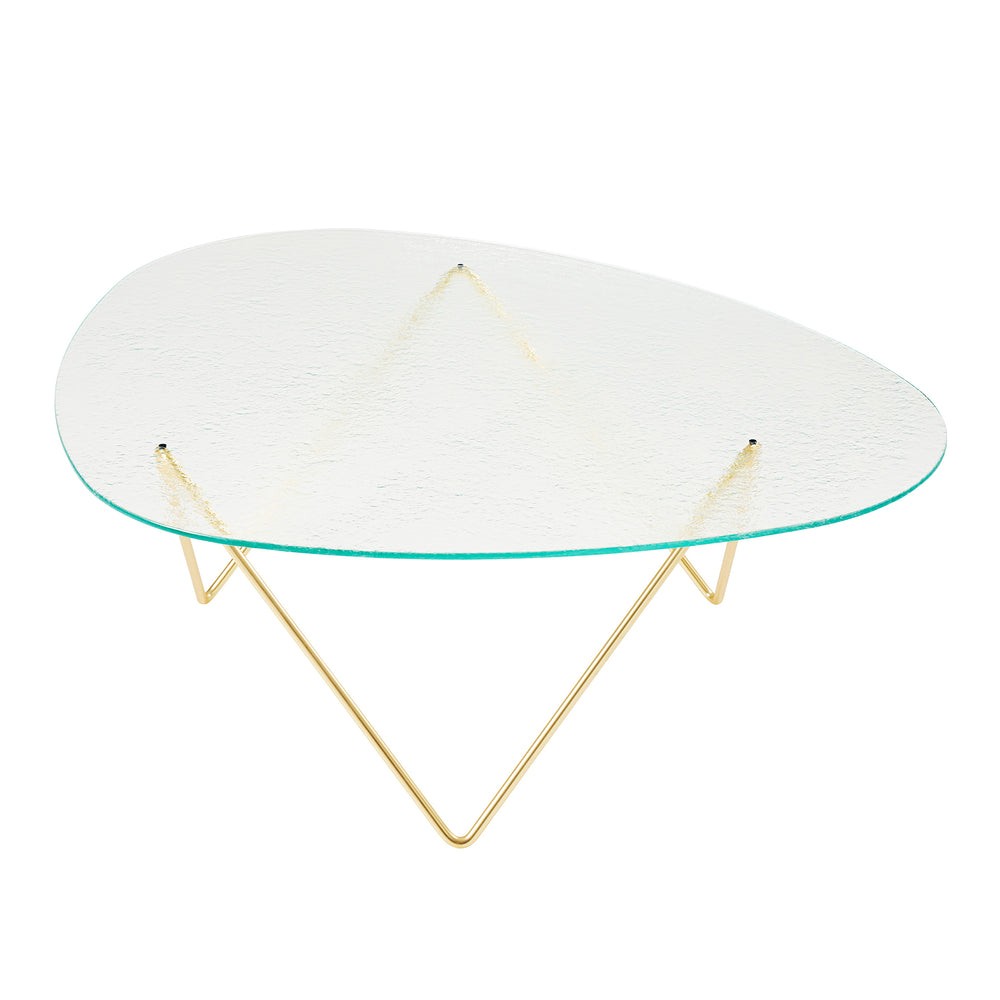 Gubi - Pedrera Couchtisch | strukturiert transparent Glas / messing